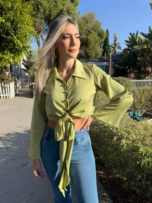 Tropical Muse Satin Blouse