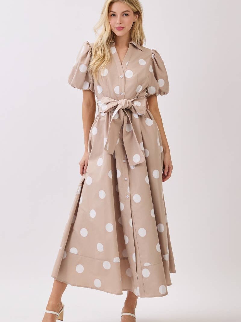 BIG POLKA DOT PRINTED DRESS