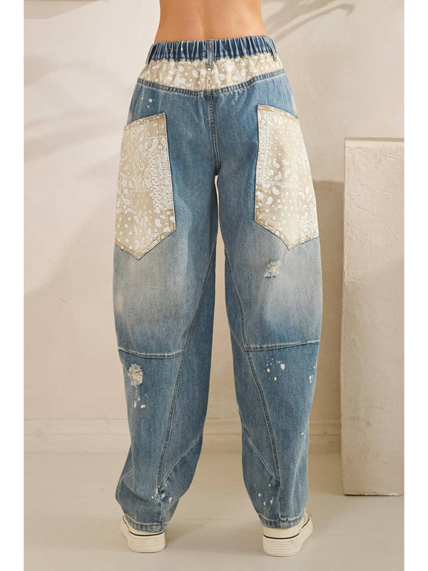 WASHED BIG EXTENDED POCKET PANTS