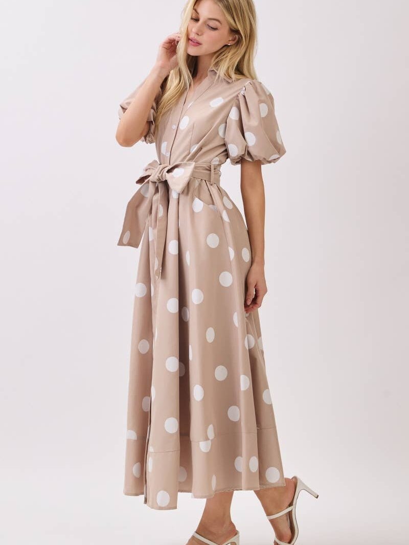 BIG POLKA DOT PRINTED DRESS