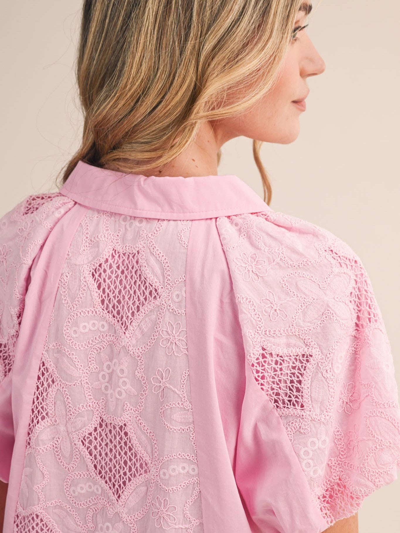 FLORAL EMBROIDERY CUT-OUT MINI DRESS