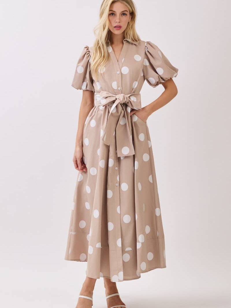 BIG POLKA DOT PRINTED DRESS