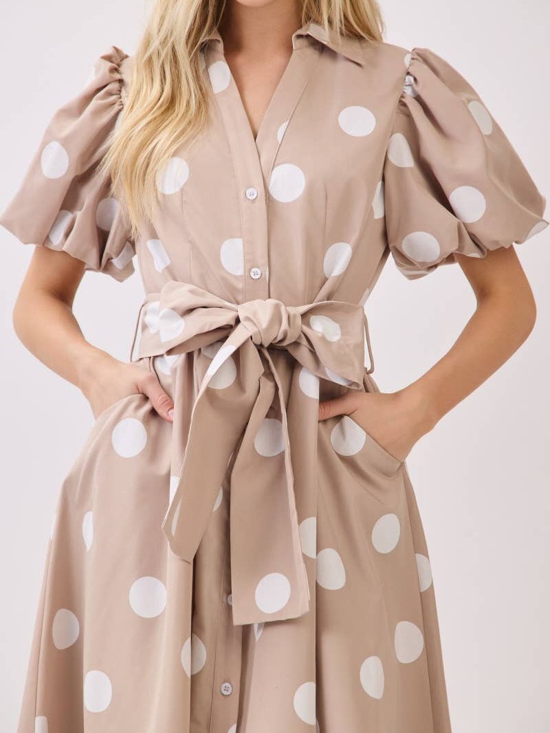 BIG POLKA DOT PRINTED DRESS