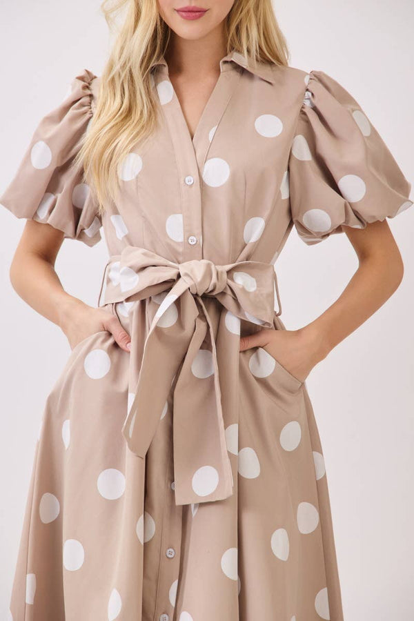 BIG POLKA DOT PRINTED DRESS